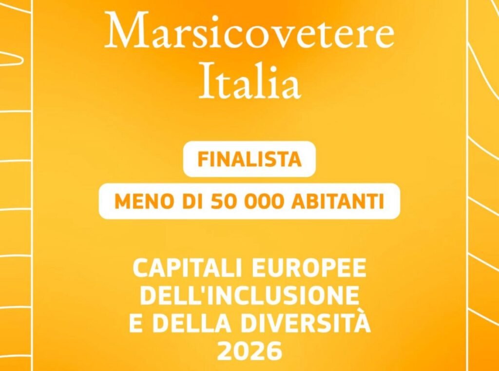 Il Comune di Marsicovetere nella rosa dei finalisti del Premio Capitali Europee dell’Inclusione e della Diversità 2026